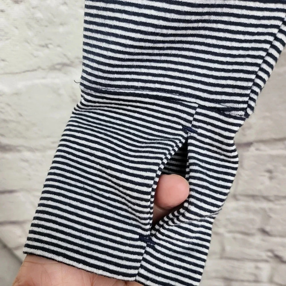 ATHLETA | Heavenly Hail Blue White Striped Polka Dot Hoodie Sz Small - Picture 5 of 15